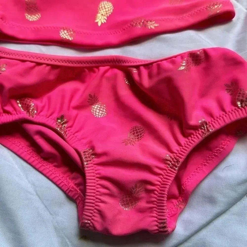 OskKosh Pink and gold maple halter bikini size 18 M
